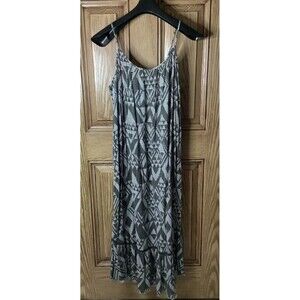 Aerie Black & White Geometric Print Sleeveless Maxi Dress Size L